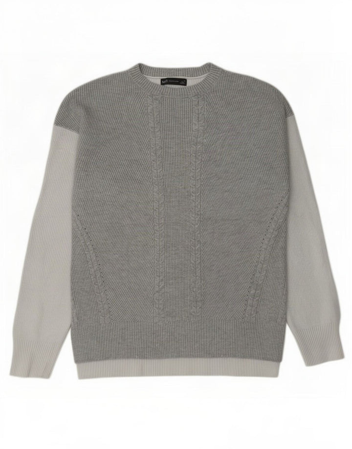 Marks & Spencer Damen Pullover mit Rundhalsausschnitt, UK 14, Mittelgrau