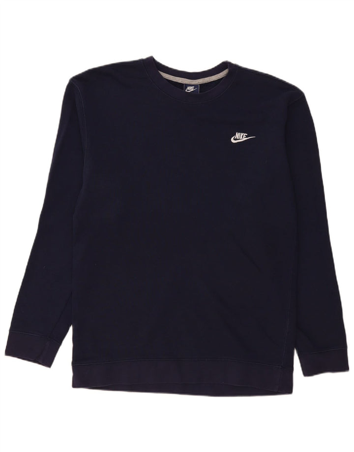 Nike Herren-Sweatshirt-Pullover, groß, marineblau, Baumwolle