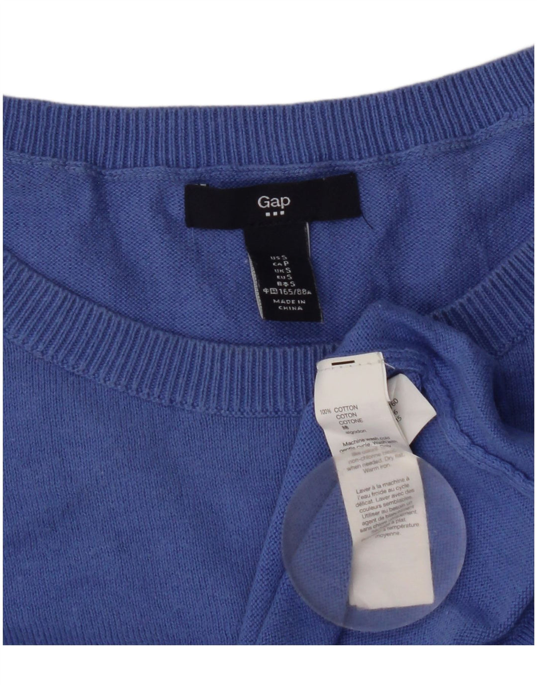 Gap Damen-Pullover, übergroß, U-Boot-Ausschnitt, Gr. 10, Größe S, Blau, Baumwolle