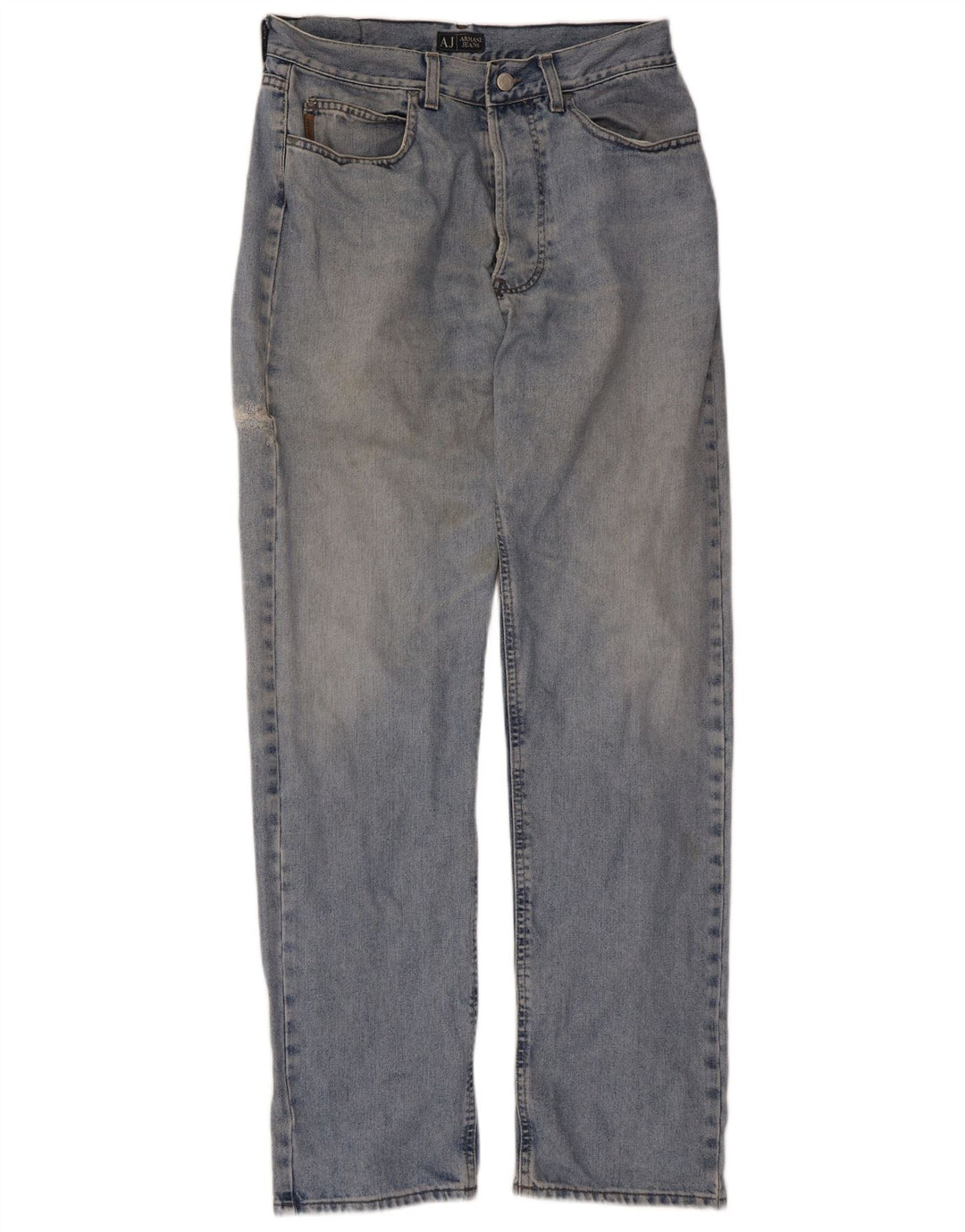 Armani Damen Straight Jeans W34 L33 Blaue Baumwolle