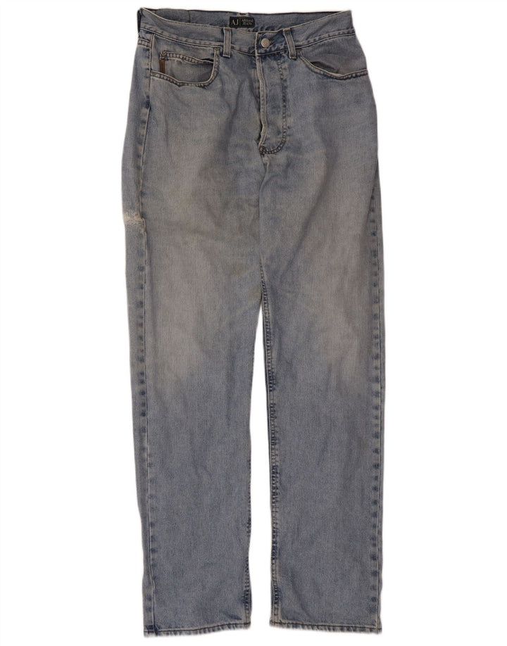 Armani Damen Straight Jeans W34 L33 Blaue Baumwolle