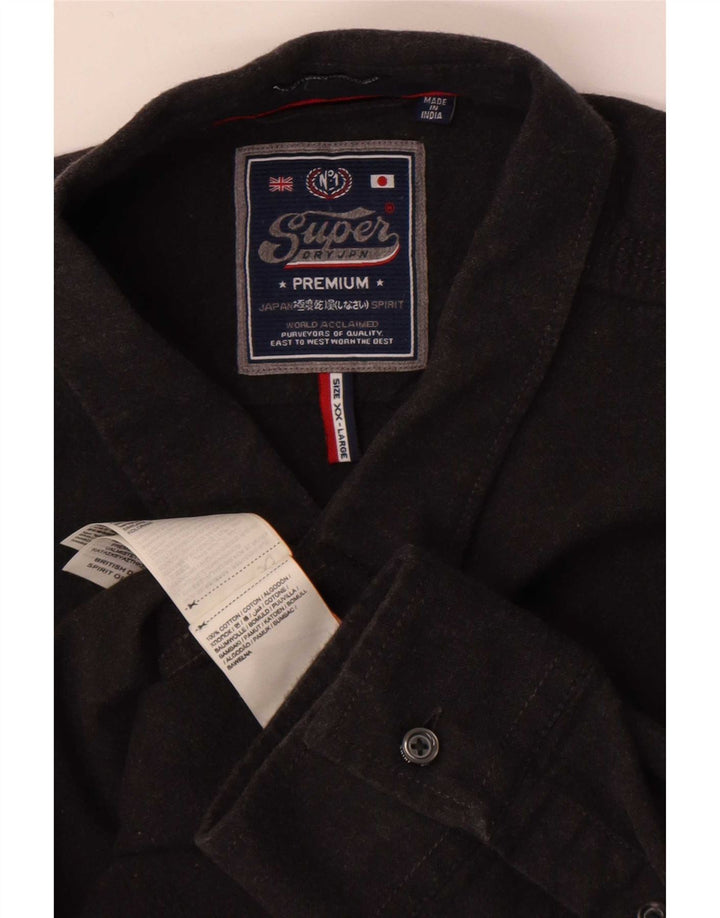 Superdry Herren-Hemd 2XL aus grauer Baumwolle