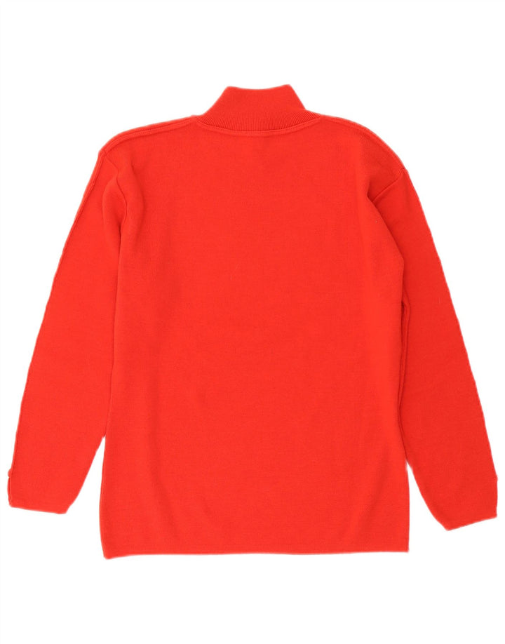 Vintage Womens Turtle Neck Jumper Sweater UK 14 Large Orange Wool