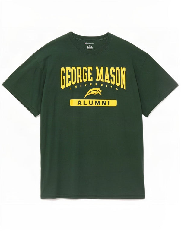 Champion Herren George Mason University Grafik-T-Shirt-Oberteil XL aus grüner Baumwolle