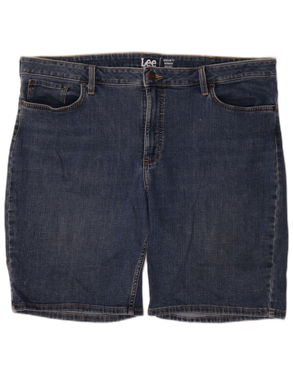 LEE Damen Denim-Bermudashorts mit mittelhohem Bund und normaler Passform, W44, 3XL, Blau