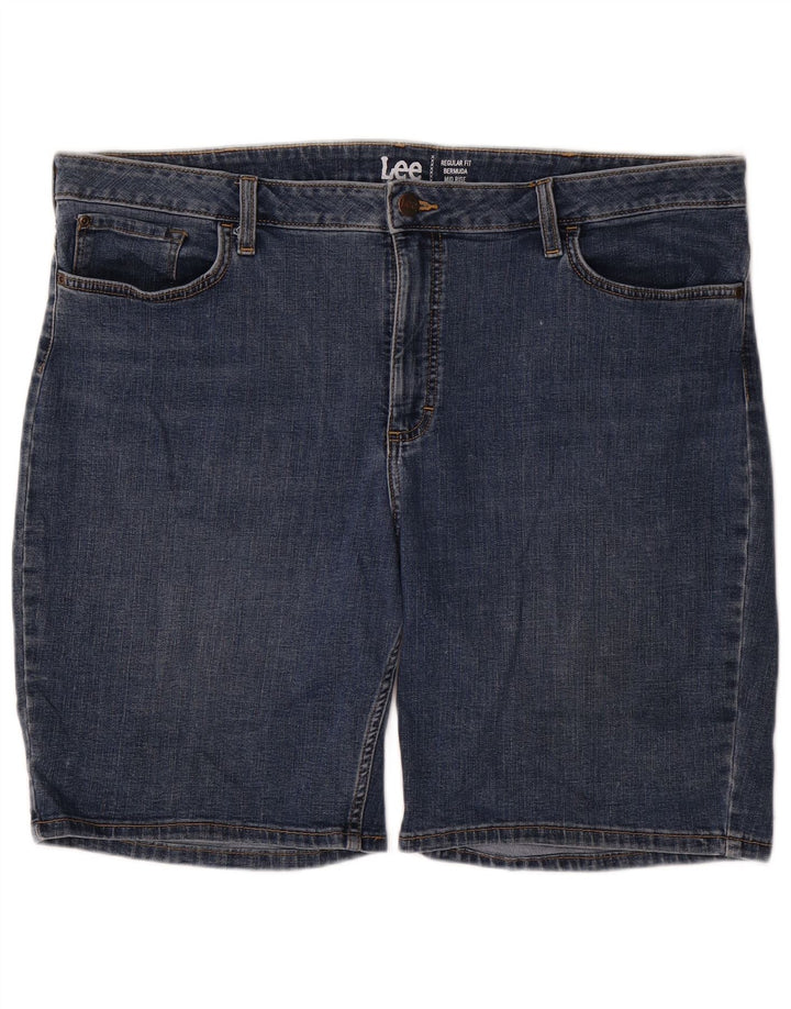 LEE Damen Denim-Bermudashorts mit mittelhohem Bund und normaler Passform, W44, 3XL, Blau