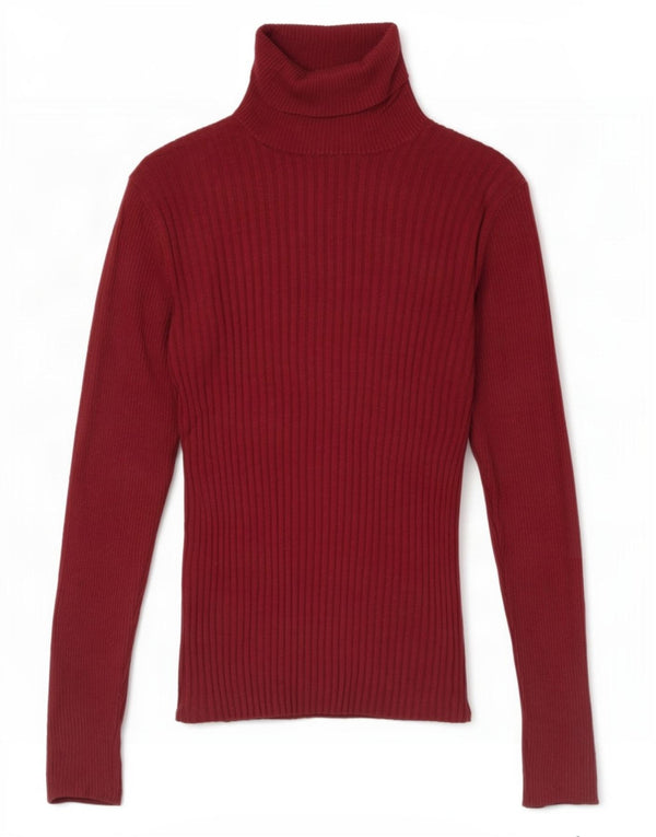 Lipsy Rollkragenpullover für Damen, Gr. 14, mittleres Burgunderrot, Viskose