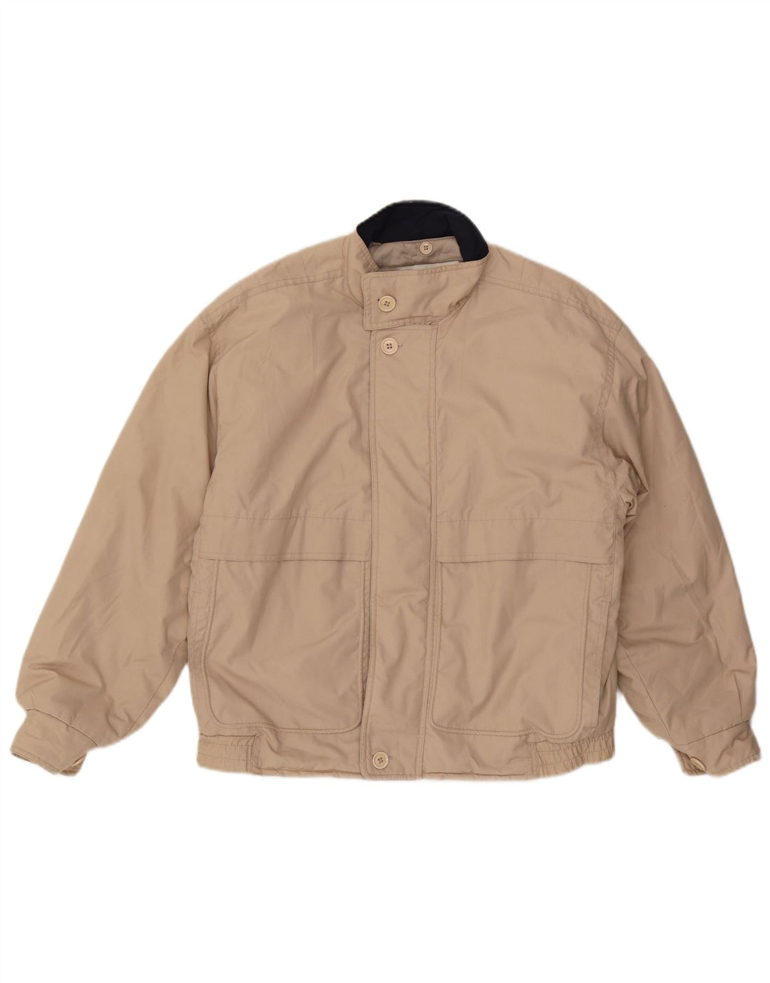 LONDON FOG Herren-Bomberjacke mit Kapuze, UK 38, mittelbeigefarbenes Polyester