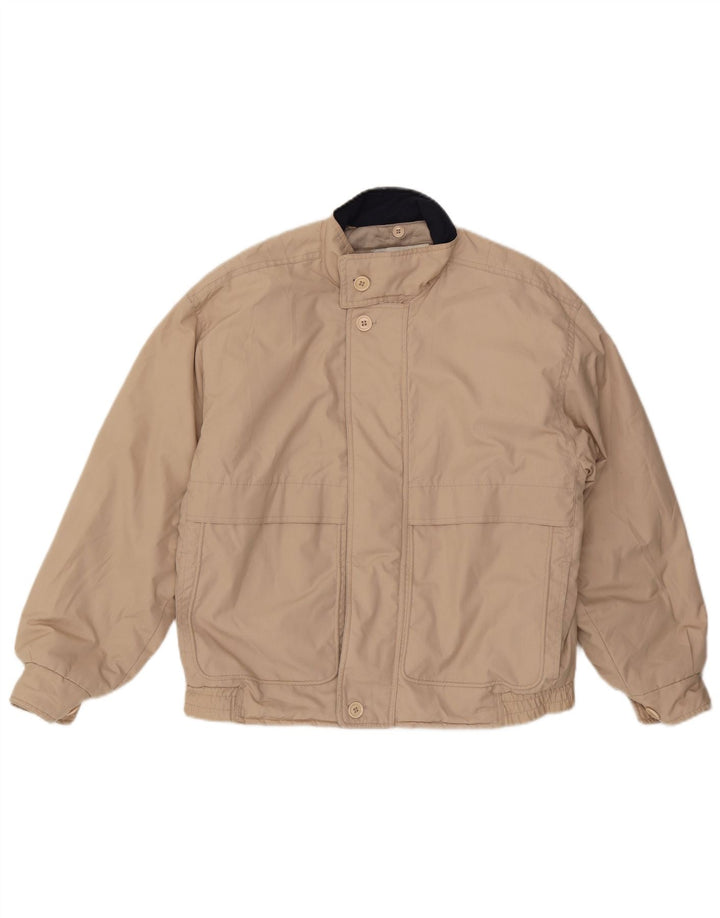 LONDON FOG Herren-Bomberjacke mit Kapuze, UK 38, mittelbeigefarbenes Polyester