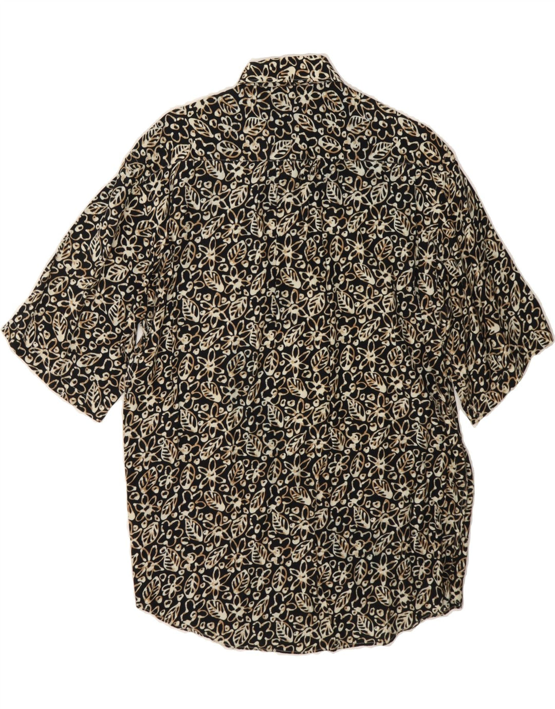 NICHOLSON Mens Short Sleeve Shirt Medium Black Floral Viscose Vintage Nicholson and Second-Hand Nicholson from Messina Hembry 