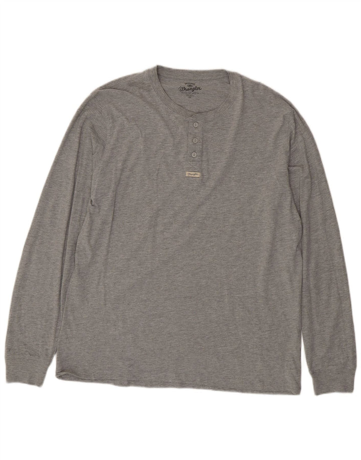 Wrangler Mens Regular Fit Top Langarm 2XL Grau Baumwolle