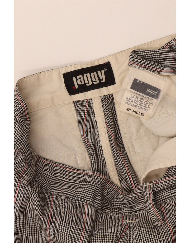 Jaggy Herren Cargoshorts W33 mittelgraue Hahnentritt-Baumwolle