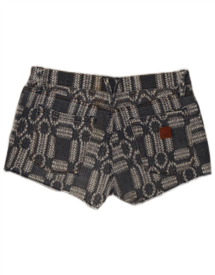 Roxy Damen Jeansshorts US 7 Medium W30 Blau Geometrisch
