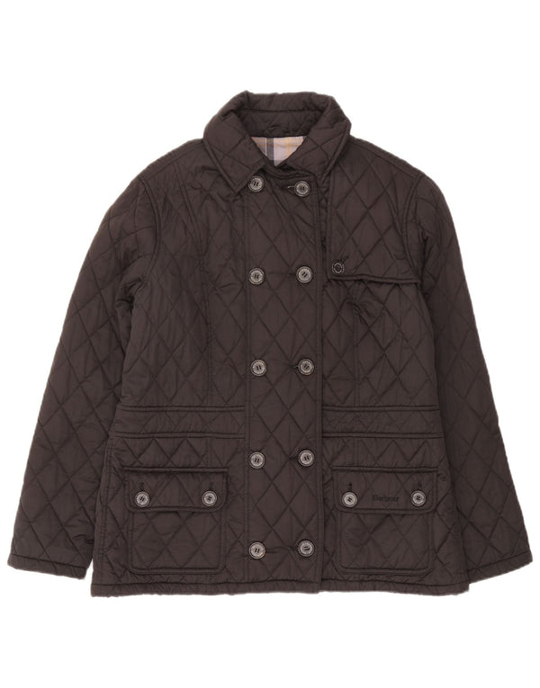 Barbour Damen Zweireihige Steppjacke UK 16 Large Grau Polyester