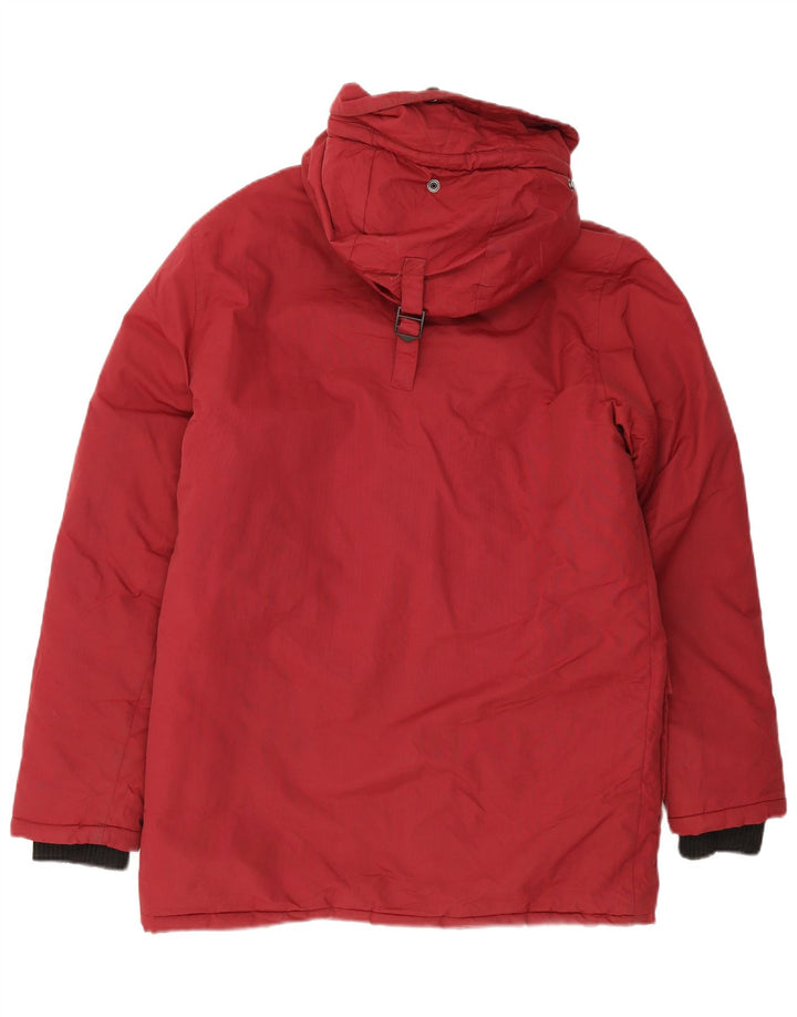 Superdry Herren-Jacke mit Kapuze, gepolstert, UK 38, Mittel-Burgund-Nylon