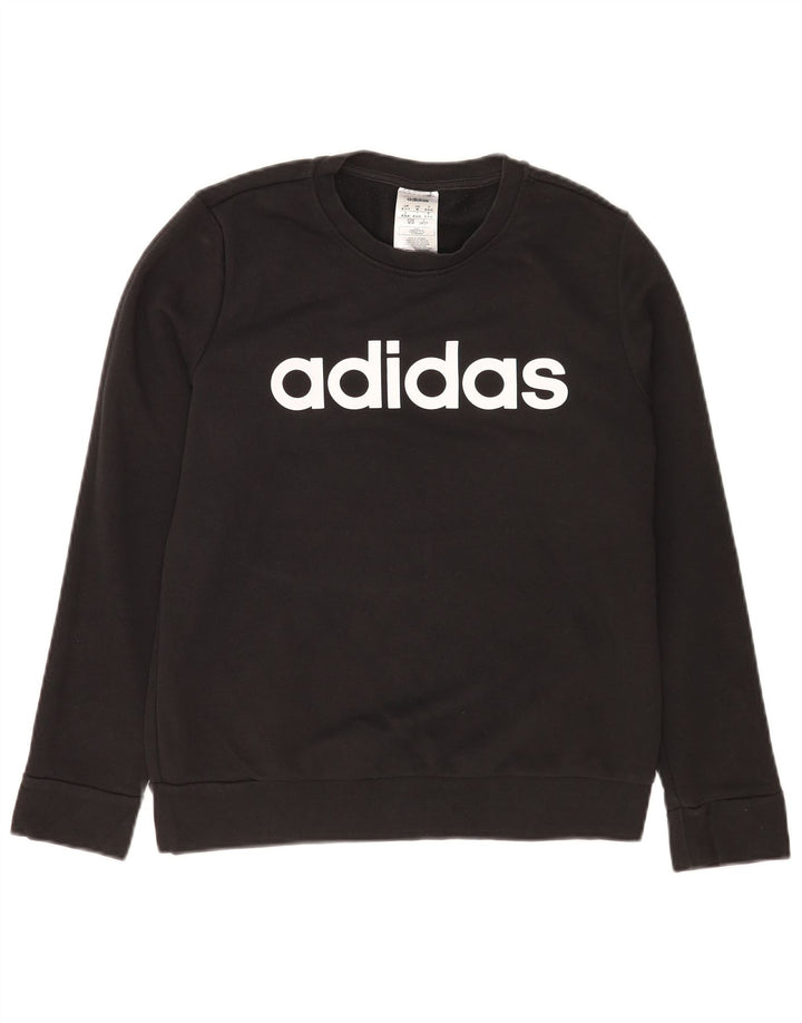 Adidas Damen Graphic Regular Fit Sweatshirt Pullover UK 12/14 Medium Schwarz