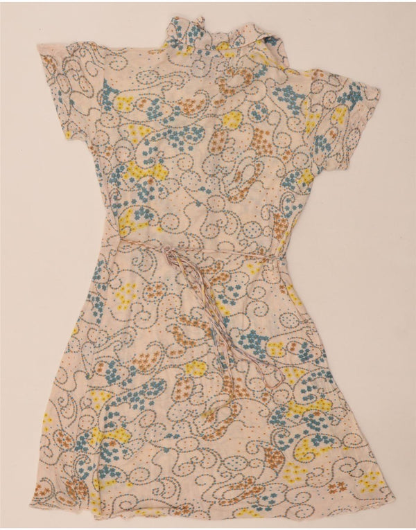 SUPERDRY A-Linien-Kleid für Damen, UK 14, Mittelbeige mit Blumenmuster