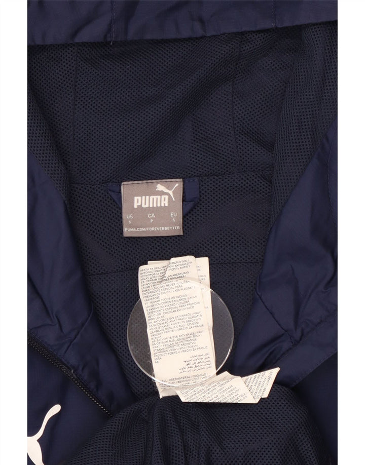 Puma Herren-Regenjacke mit Kapuze, UK 36, Größe S, Marineblau, Colourblock-Nylon