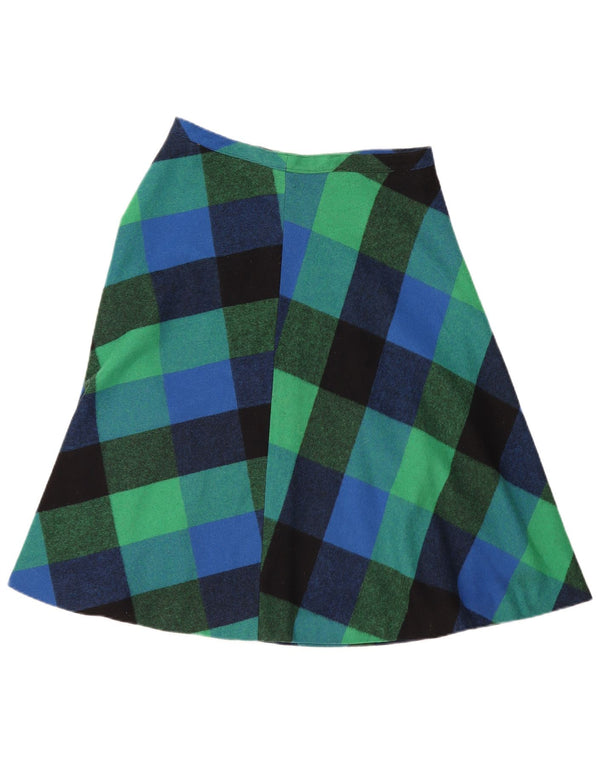 Vintage Damen A-Linie Rock W32 Großer grüner Gingham