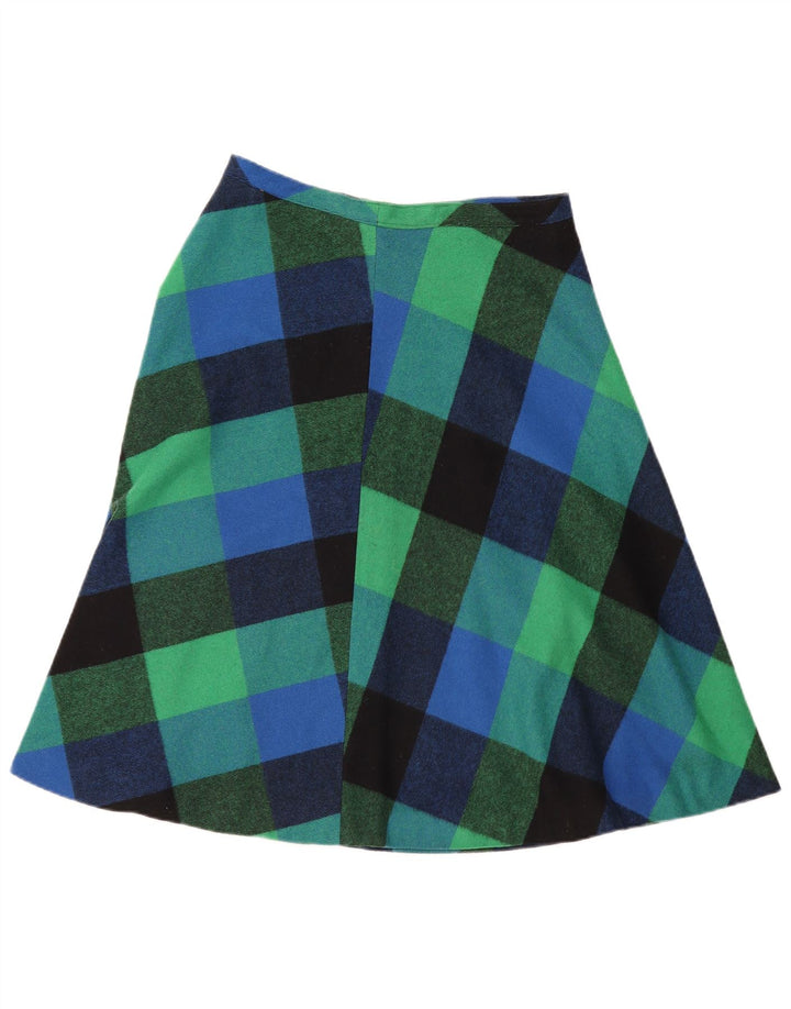 Vintage Damen A-Linie Rock W32 Großer grüner Gingham