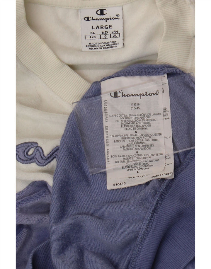 CHAMPION Damen-Sweatshirt mit Grafik, UK 16, Größe L, Weiß, Farbblock