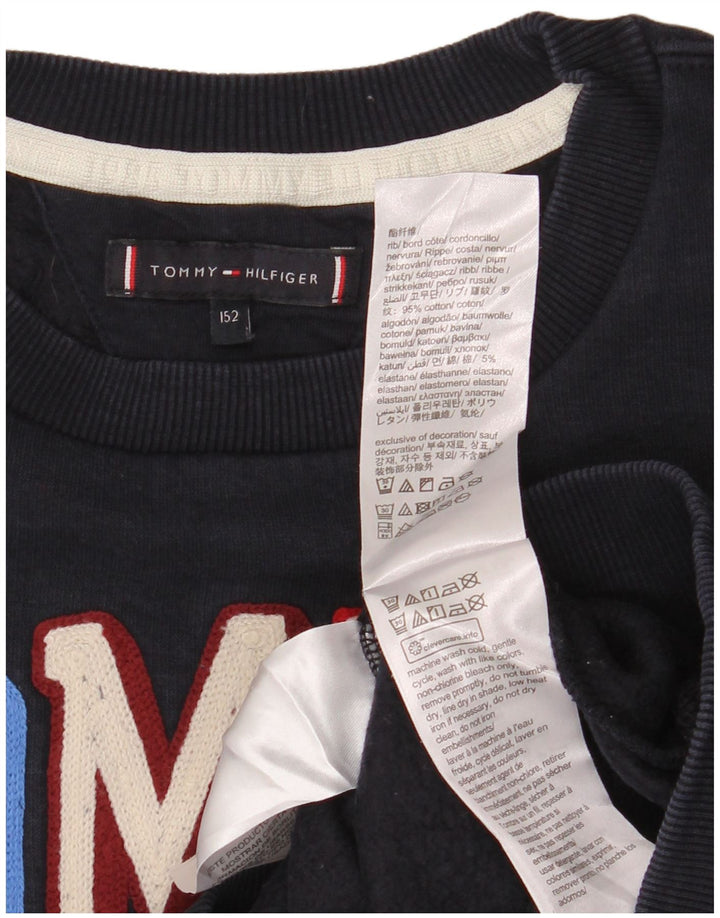 TOMMY HILFIGER Grafik-Sweatshirt für Jungen, 11–12 Jahre, marineblaue Baumwolle