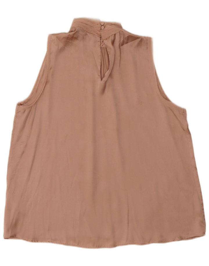 ZARA Damen ärmelloses Blusenoberteil UK 12 Mittelrosa Polyester