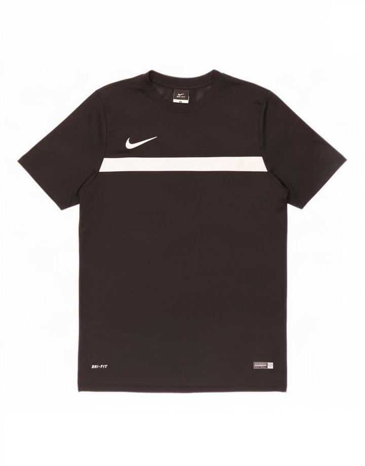 Nike Herren Dri Fit T-Shirt Top Mittelschwarzes Colourblock-Polyester