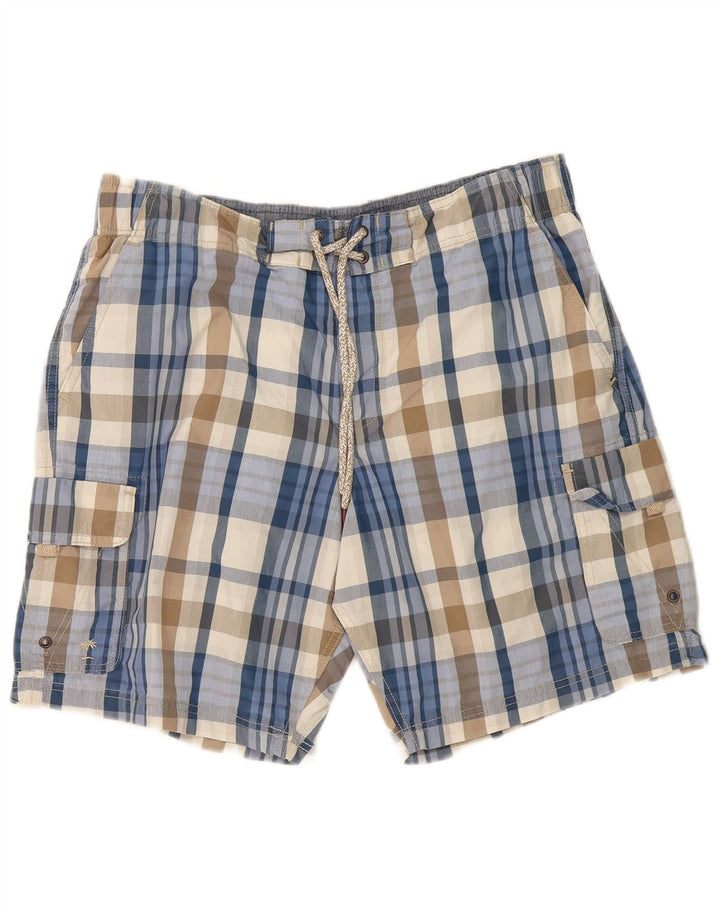 Marks & Spencer Herren-Badeshorts, groß, mehrfarbig, kariert, Polyester