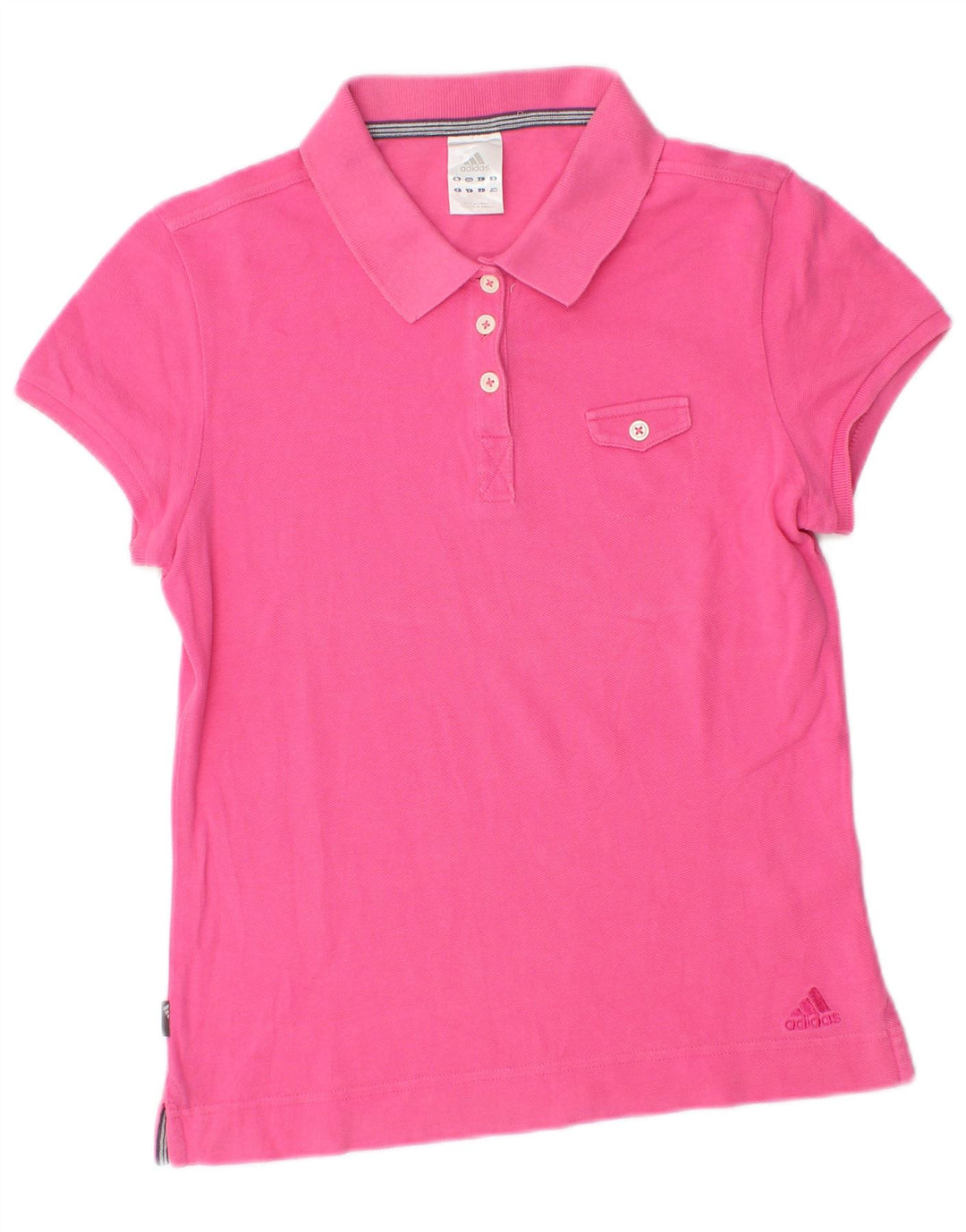 Adidas Damen Poloshirt UK 12 Mittelrosa Baumwolle