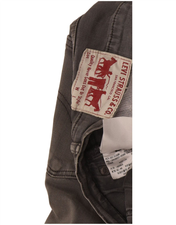 Levi's Herren Skinny Jeans W32 L34 Graue Baumwolle