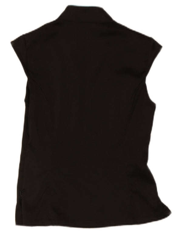 Jane Norman Damen-Blusenoberteil UK 12 Mittelschwarzes, geblümtes Polyester