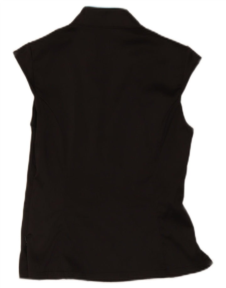 Jane Norman Damen-Blusenoberteil UK 12 Mittelschwarzes, geblümtes Polyester