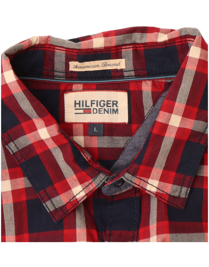 Tommy Hilfiger Herrenhemd, groß, marineblau, kariert