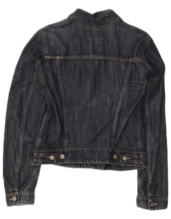 Gas Womens Crop Denim Jacke UK 12 Medium Marineblau Baumwolle