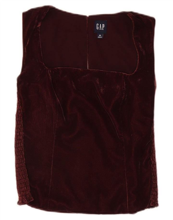 Gap Damen Crop Vest Top UK 6 XS Burgund Polyester