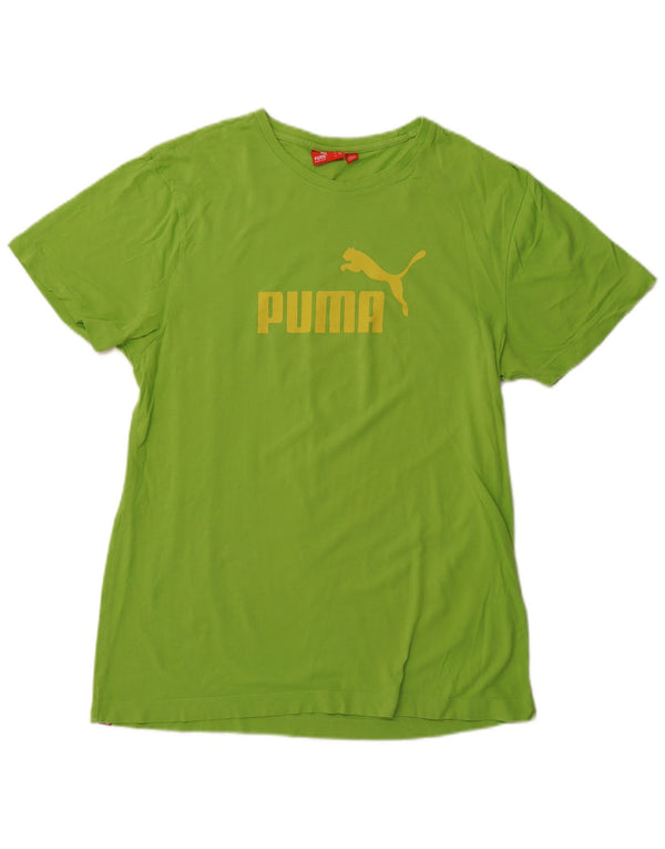 Puma Herren Grafik T-Shirt Top Large Grün Sport