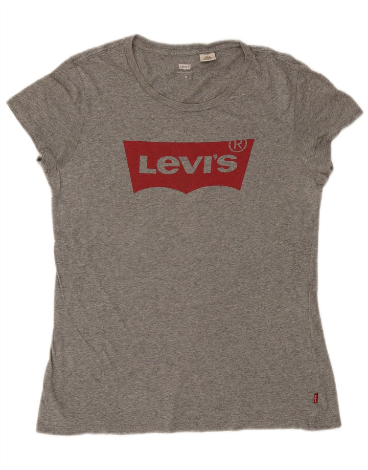 Levi's Damen-T-Shirt mit Grafik, UK 14, Mittelgrau meliert