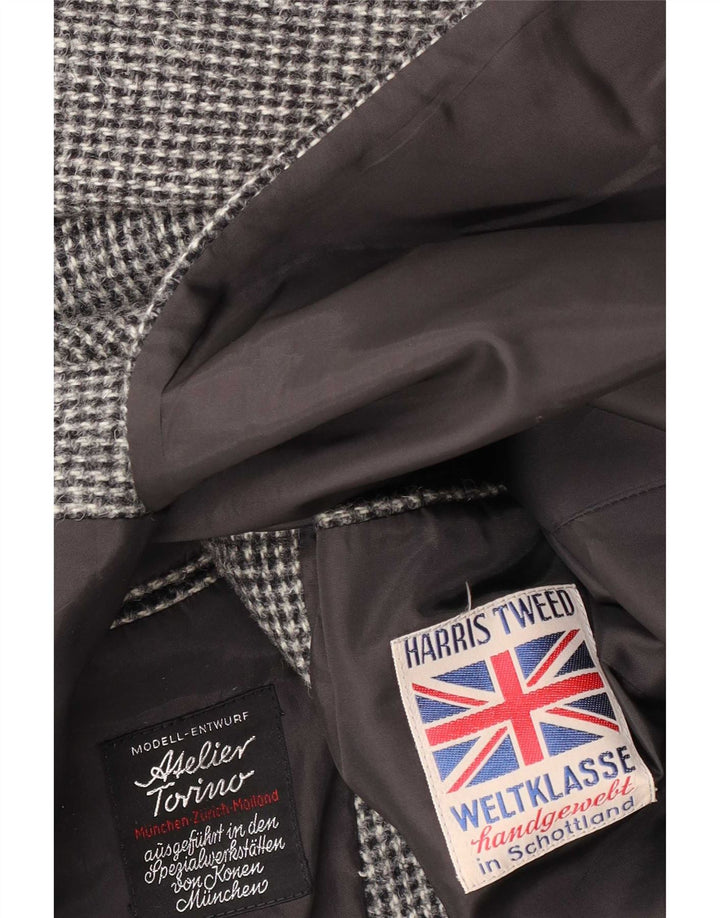 Harris Tweed Herren-Blazer mit 2 Knöpfen, UK 38, Mittelgrau kariert