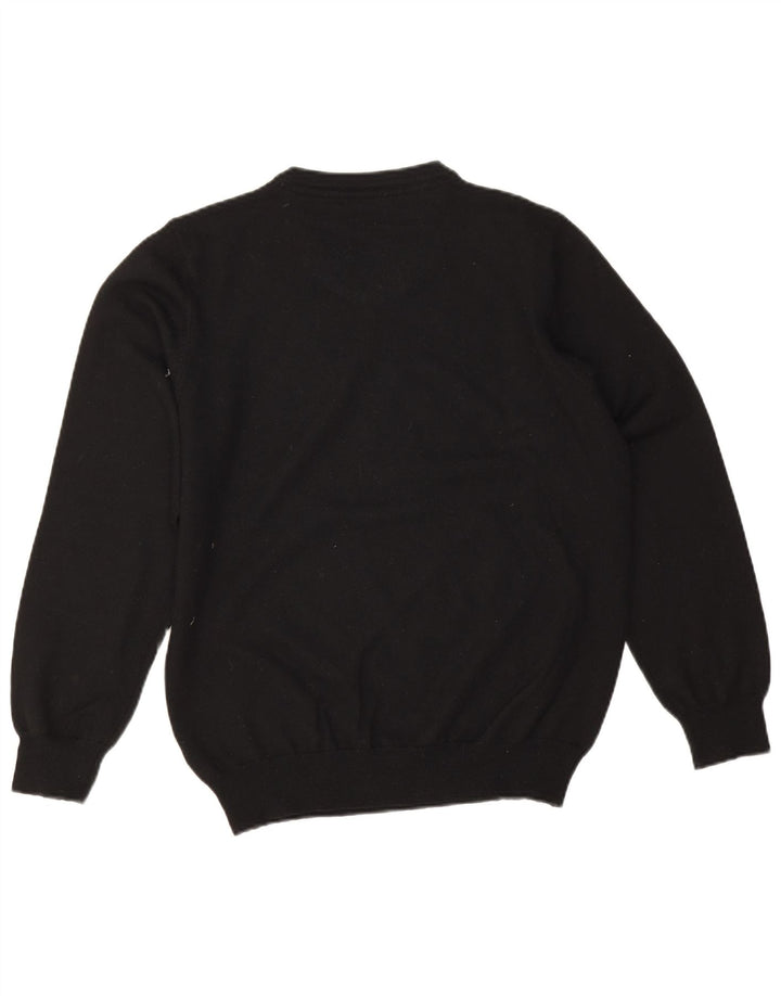 A.W.Dunmore Herren-Pullover mit V-Ausschnitt, IT 52, große schwarze Wolle