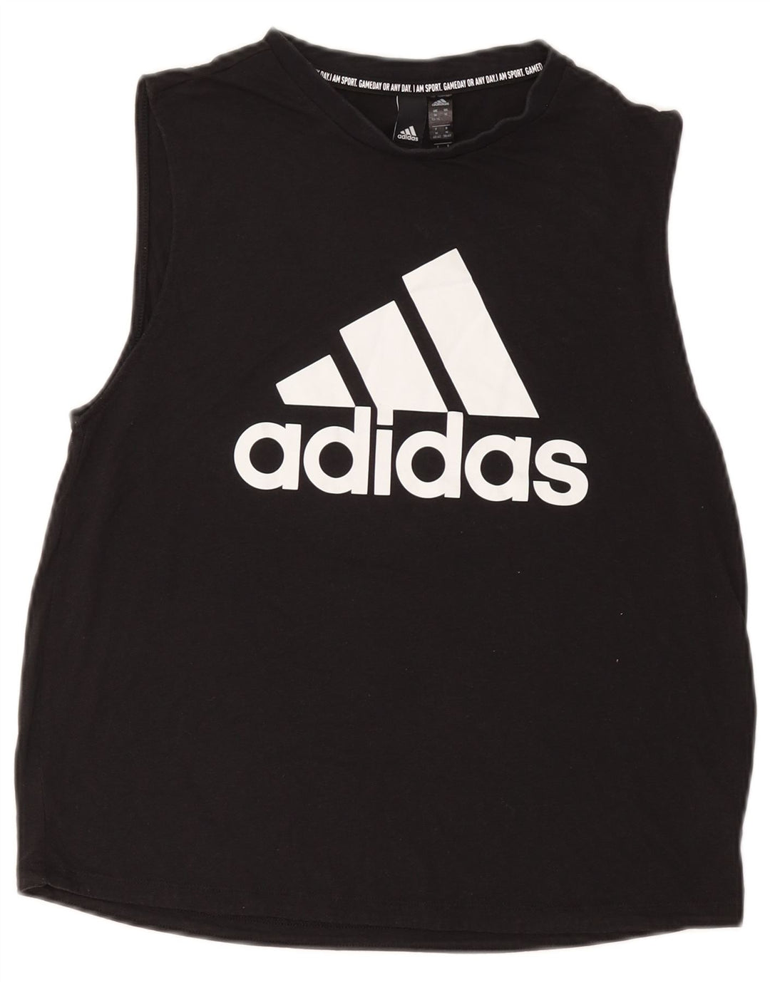 ADIDAS Damen Graphic Vest Top UK 12/14 Mittelschwarzes Polyester