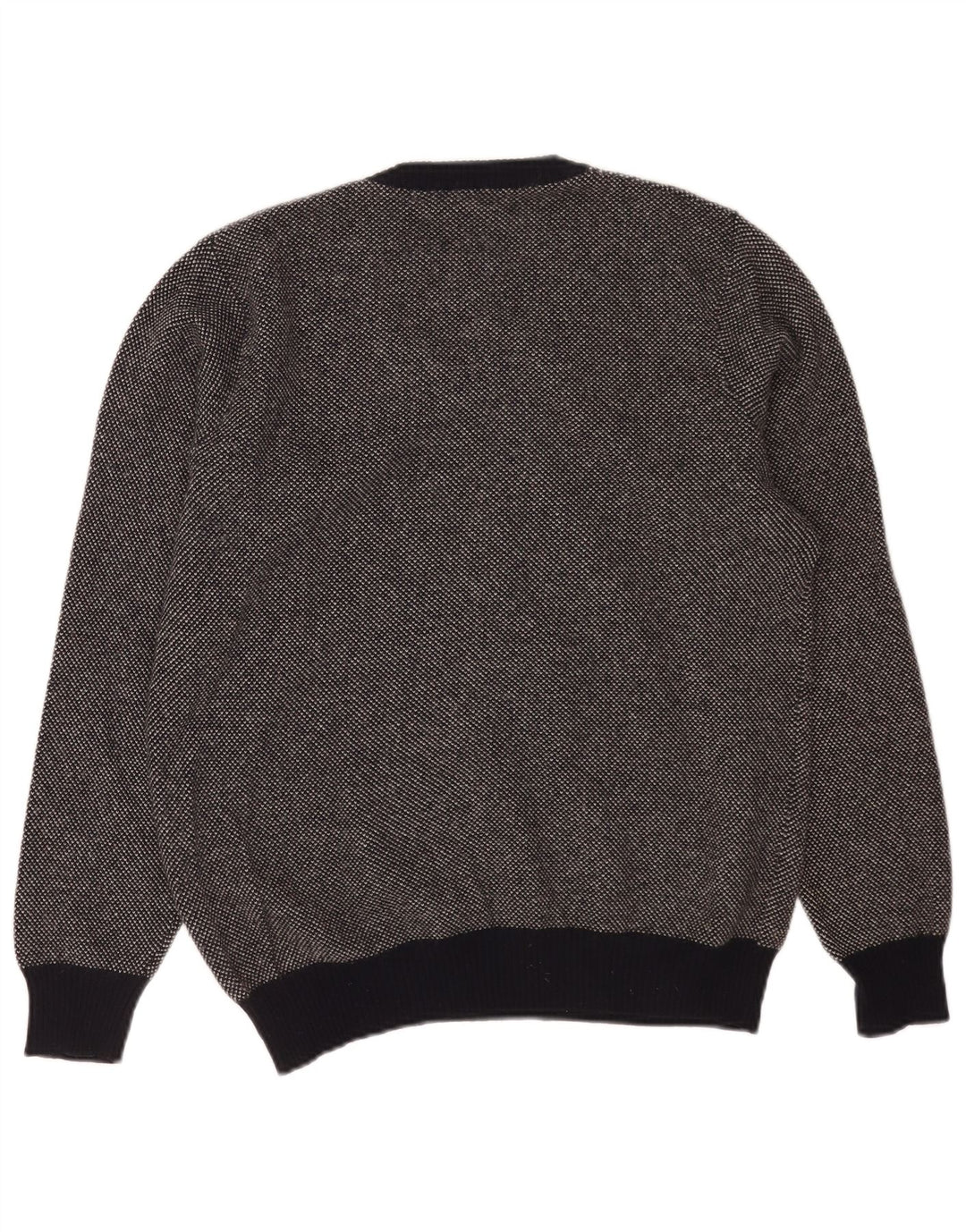 Fred Perry Herren-Pullover mit V-Ausschnitt, große marineblau gefleckte Wolle