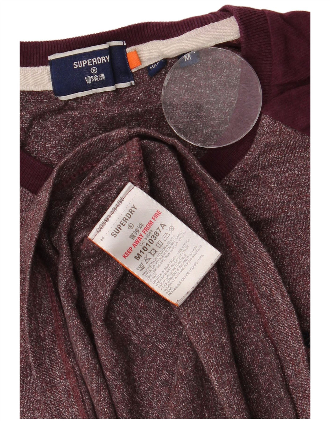 Superdry Herren T-Shirt-Oberteil aus Baumwolle in mittlerer Burgunderfarbe