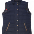 Fat Face Wattierte Damenweste UK 14 Large Marineblau Polyester