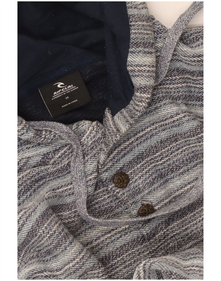 Rip Curl Damen Pullover Pullover UK 14 Large Grau Nadelstreifen