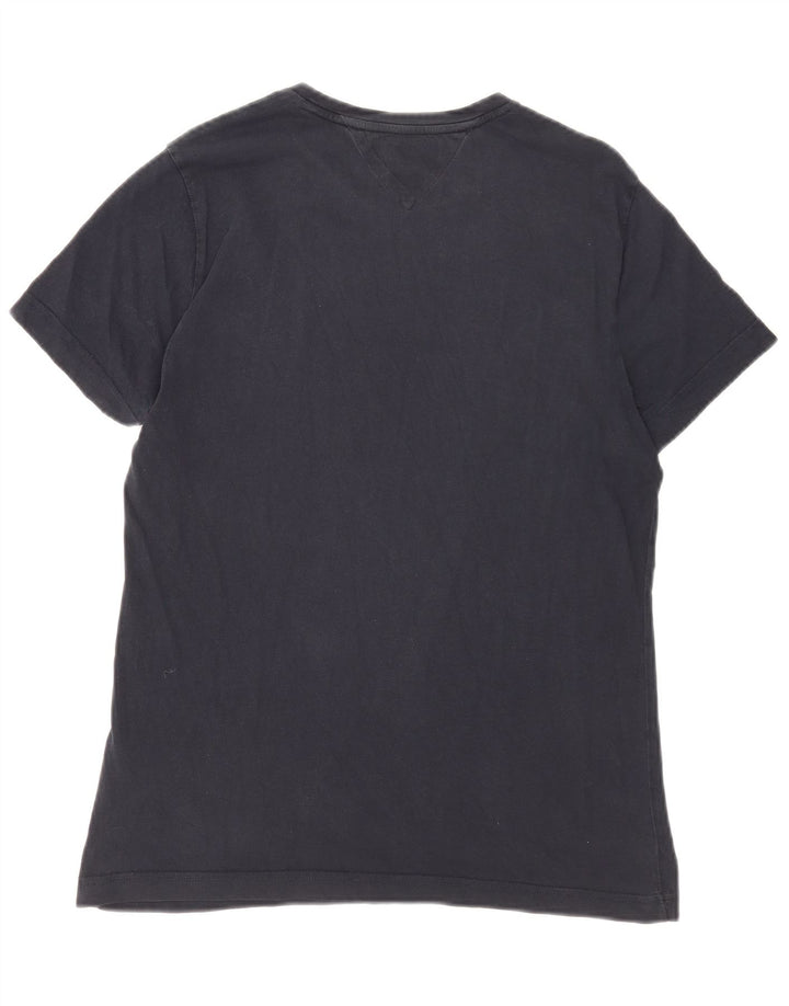 Tommy Hilfiger Herren-T-Shirt mit Grafik, mittelmarineblaue Baumwolle
