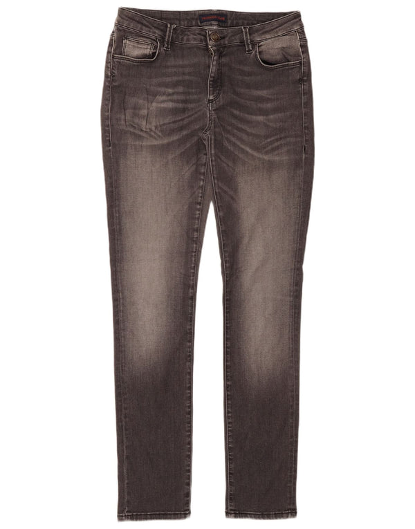 Trussardi Damen-Jeans mit niedriger Taille, Röhrenjeans, W27, L31, graue Baumwolle
