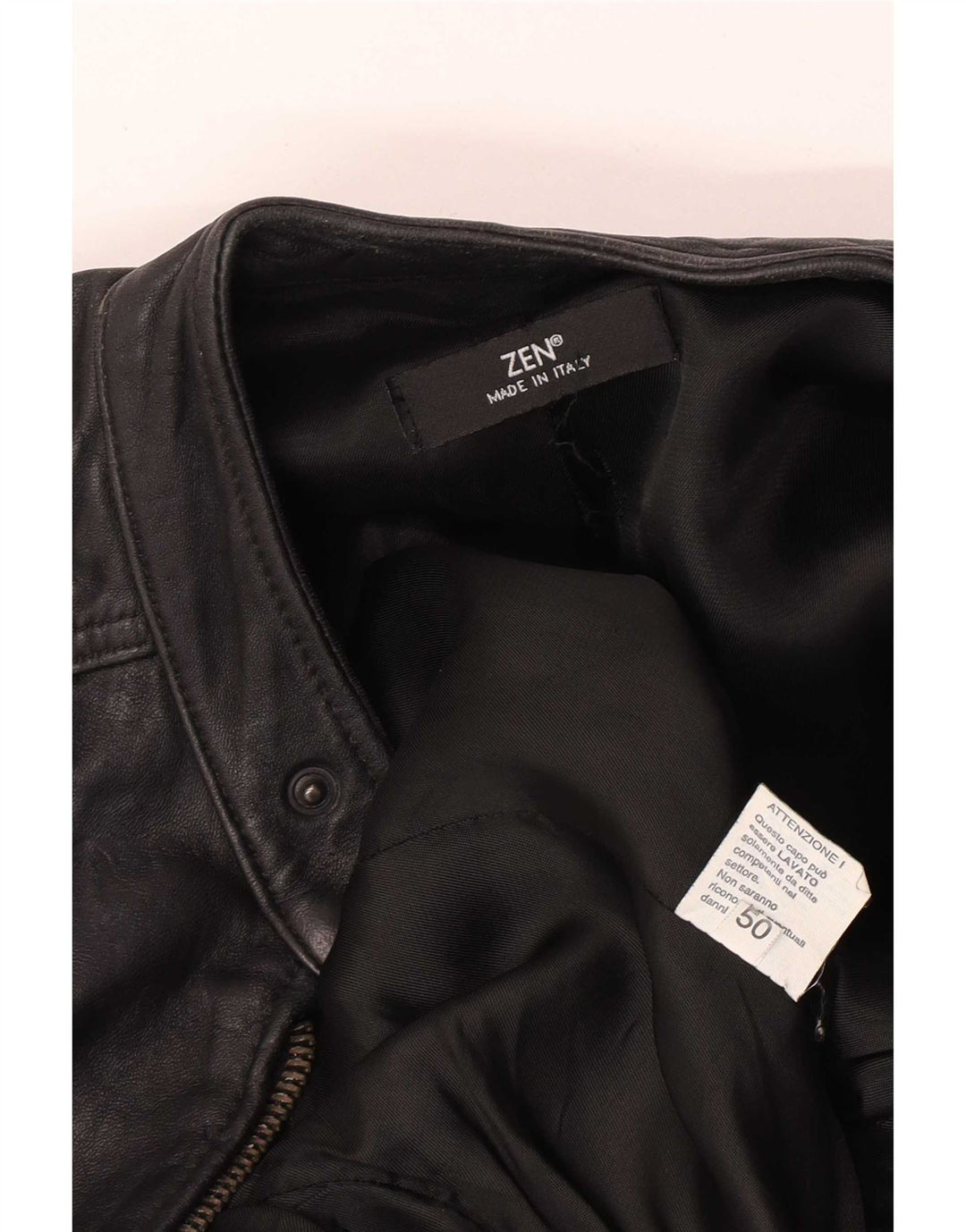 Zen Herren Lederjacke EU 50 Mittelschwarzes Leder