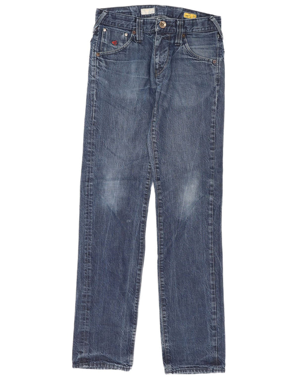 Energe Damen Liam Straight Jeans W31 L36 Blaue Baumwolle