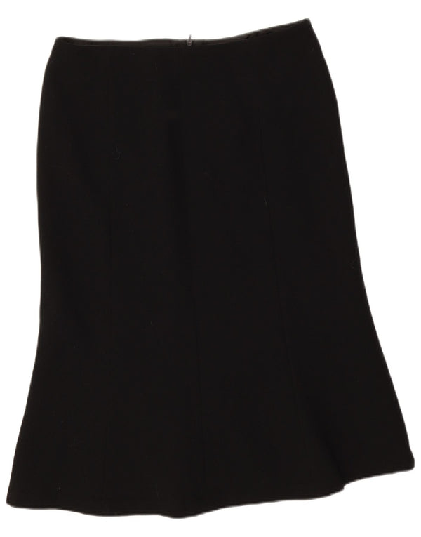 Hobbs Damen Trompetenrock UK 14 Medium W31 Schwarze Schurwolle